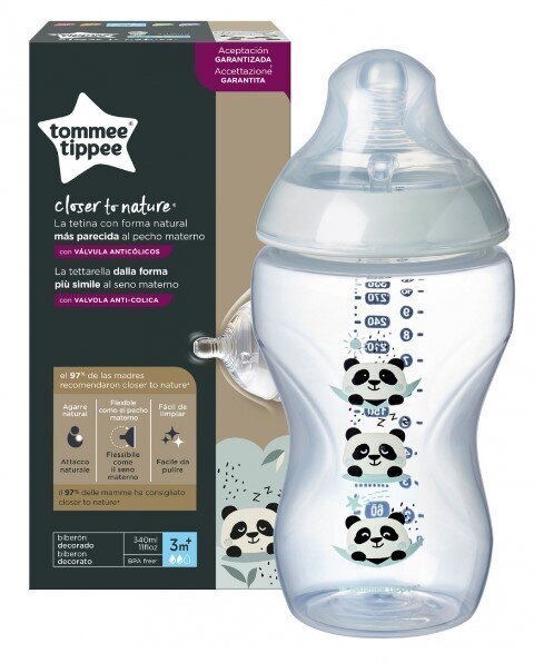 Vauvanpullo Tommee Tippee 340ml, vaaleanpunainen. hinta ja tiedot | Tuttipullot ja tarvikkeet | hobbyhall.fi