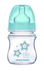 Leveäkaulainen tuttipullo CANPOL Easy Start Newborn Anti-colic 120ml 35/216, blue stars hinta ja tiedot | Tuttipullot ja tarvikkeet | hobbyhall.fi