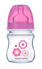 Leveäkaulainen tuttipullo CANPOL Easy Start Newborn Anti-Colic 120ml 35/216, vaaleanpunaiset kukat hinta ja tiedot | Tuttipullot ja tarvikkeet | hobbyhall.fi