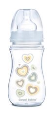 Leveäkaulainen pullo Canpol Babies Easy Start Newborn Anti-colic 240 ml, 35/217, beige sydämet hinta ja tiedot | Tuttipullot ja tarvikkeet | hobbyhall.fi