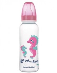 Tuttipullo kapealla kaulalla Canpol Babies PP Love & Sea, 250 ml, 59/400 hinta ja tiedot | Tuttipullot ja tarvikkeet | hobbyhall.fi