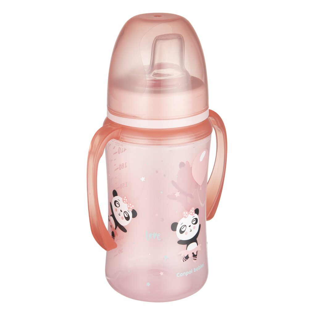 Harjoituskuppi Canpol Babies EasyStart, Exotic Animals 240 ml, 35/208, pinkki hinta ja tiedot | Tuttipullot ja tarvikkeet | hobbyhall.fi