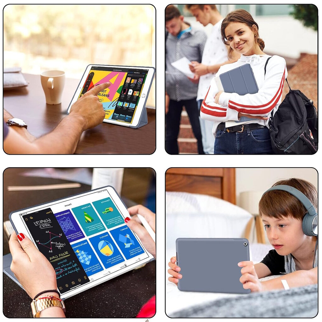 Connect Tri-Fold Stylus pidike - Kotelo Samsung Galaxy Tab A9 8.7'' X110 Wi-Fi / X115 LTE Laventelin Harmaa hinta ja tiedot | Tablettien kotelot ja muut tarvikkeet | hobbyhall.fi