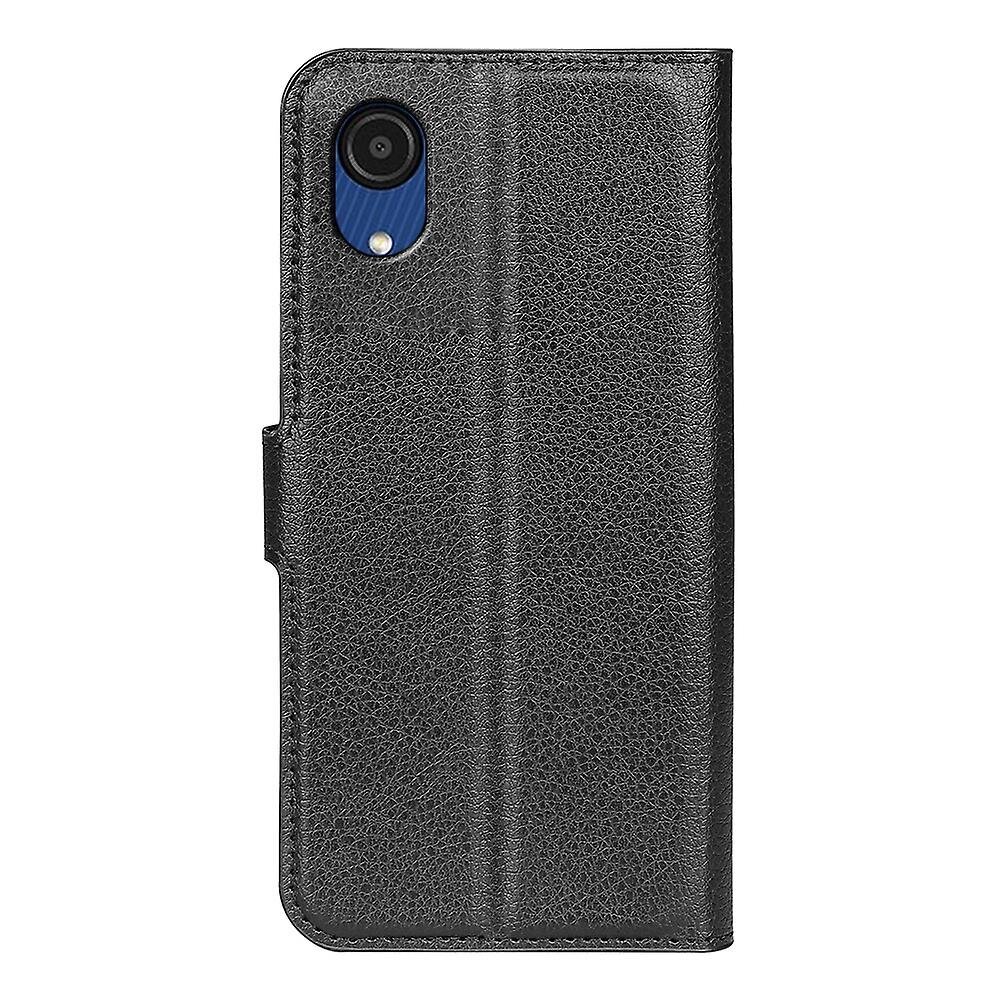 Päällystetty TPU-matkapuhelinkotelo Litchi Stand Lompakko Flip Phone Suoja Samsung Galaxy A03 Core -puhelimelle hinta ja tiedot | Puhelimen kuoret ja kotelot | hobbyhall.fi