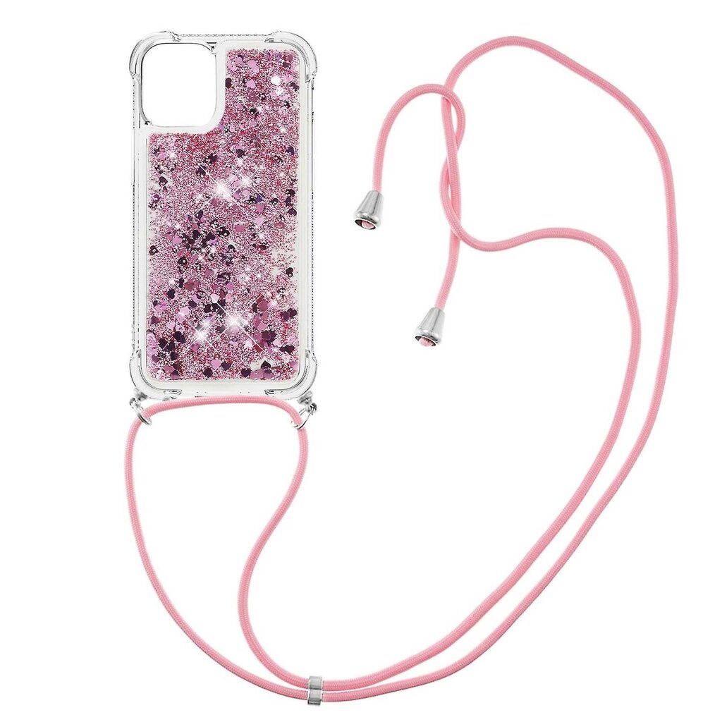 Quicksand Shiny Glitter -matkapuhelimen TCover kaulanauhalla iPhone 13 mini 5,4 tuuman Heartsille hinta ja tiedot | Puhelimen kuoret ja kotelot | hobbyhall.fi