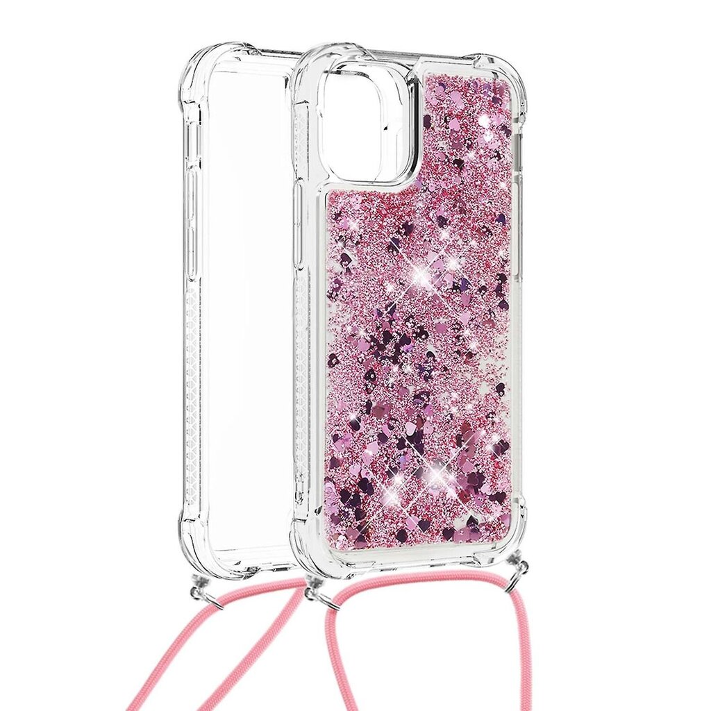 Quicksand Shiny Glitter -matkapuhelimen TCover kaulanauhalla iPhone 13 mini 5,4 tuuman Heartsille hinta ja tiedot | Puhelimen kuoret ja kotelot | hobbyhall.fi