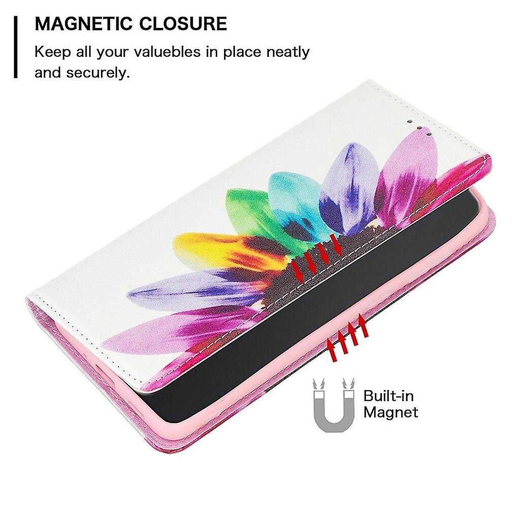 Iphone14:lle [Bf Painted Leather Case Series-3] Tumma magneettimaalattu matkapuhelimen nahkakotelo hinta ja tiedot | Puhelimen kuoret ja kotelot | hobbyhall.fi