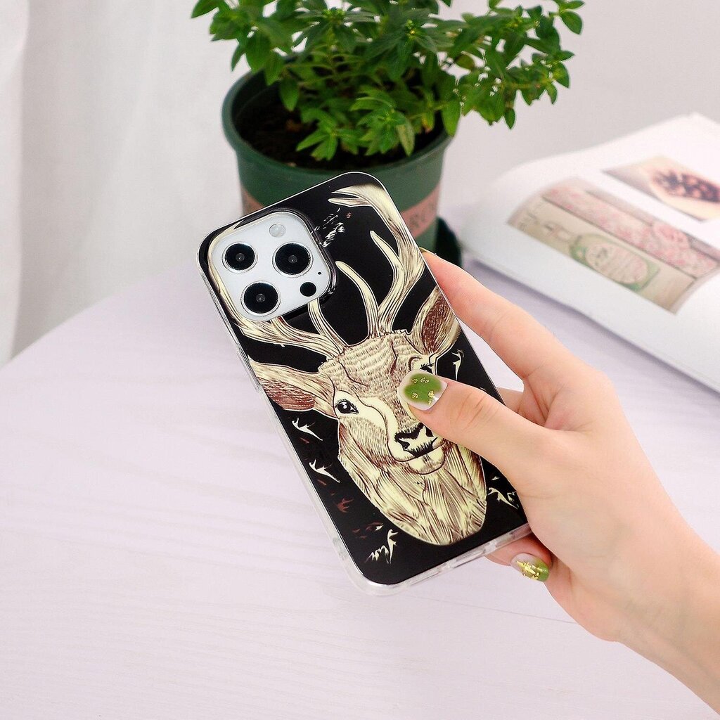 Iphone 14 Pro Max Imd Luminous Pattern Tpu -matkapuhelinkotelolle Deer Head hinta ja tiedot | Puhelimen kuoret ja kotelot | hobbyhall.fi