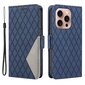 iPhone 16 Pro -kotelolle Rhombus Grid PU-nahkainen lompakko Matkapuhelimen kansi - musta hinta ja tiedot | Puhelimen kuoret ja kotelot | hobbyhall.fi