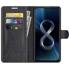 Lompakko Design Litchi Skin Nahkakotelo Asus Zenfone 8 ZS590KS Matkapuhelintelineen suojus hinta ja tiedot | Puhelimen kuoret ja kotelot | hobbyhall.fi