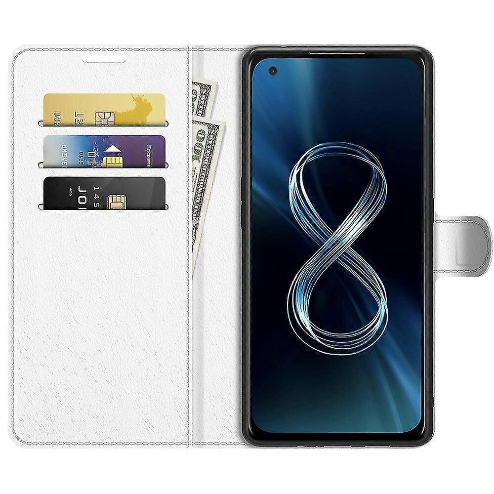 Lompakko Design Litchi Skin Nahkakotelo Asus Zenfone 8 ZS590KS Matkapuhelintelineen suojus hinta ja tiedot | Puhelimen kuoret ja kotelot | hobbyhall.fi