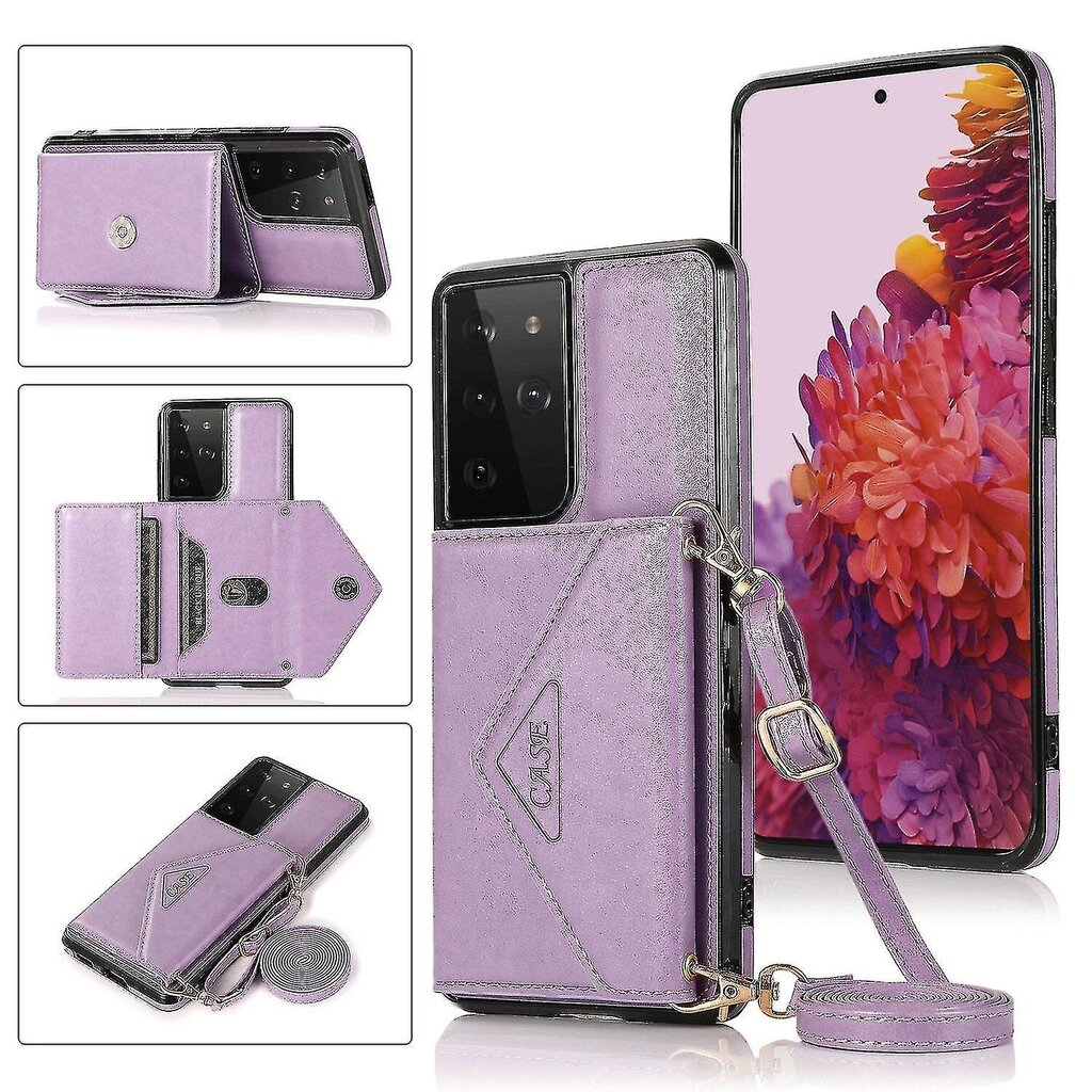 Nahkainen Lompakkokotelo Samsung A12 5G Purple Pns-729 hinta ja tiedot | Puhelimen kuoret ja kotelot | hobbyhall.fi