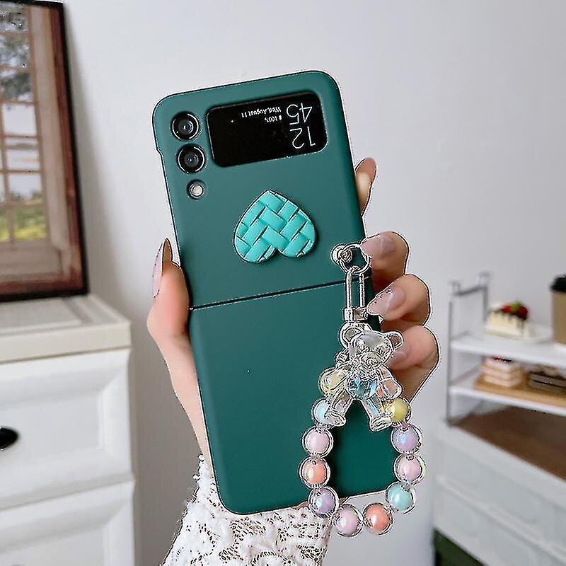 3D Weave Ph Case -Yhteensopiva Gay Z Flip 4 Blet-Ketjulla_Dark green hinta ja tiedot | Puhelimen kuoret ja kotelot | hobbyhall.fi