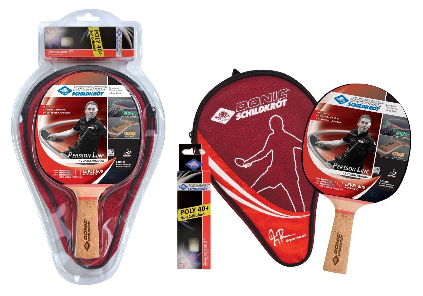 Pöytätennissetti Donic-Schildkrot Persson 600. hinta ja tiedot | Pingismailat | hobbyhall.fi