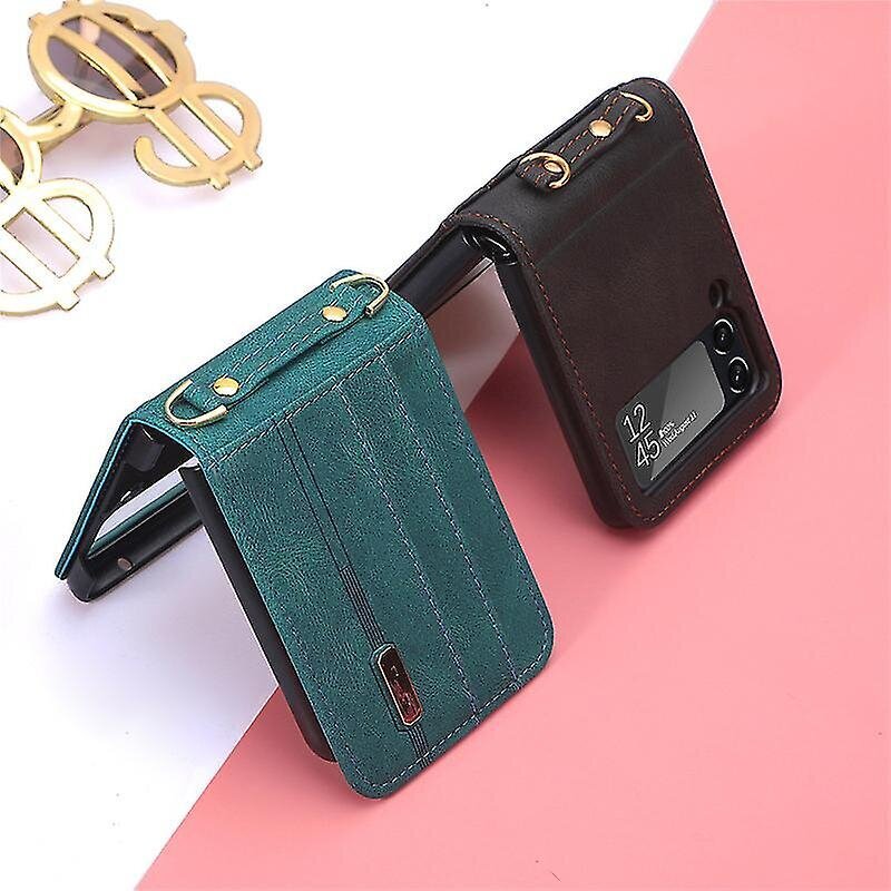 Samsung Z Flip 3 Hardware All In One Case Z Flip 3 Wallet Lanyard Simple Case Punainen_green hinta ja tiedot | Puhelimen kuoret ja kotelot | hobbyhall.fi