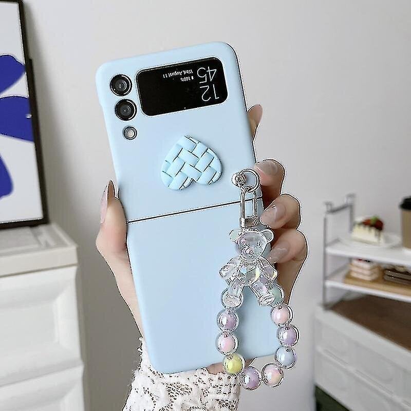 3D Weave Ph Case -Yhteensopiva Gay Z Flip 4 Blet-Ketjulla_Light blue hinta ja tiedot | Puhelimen kuoret ja kotelot | hobbyhall.fi