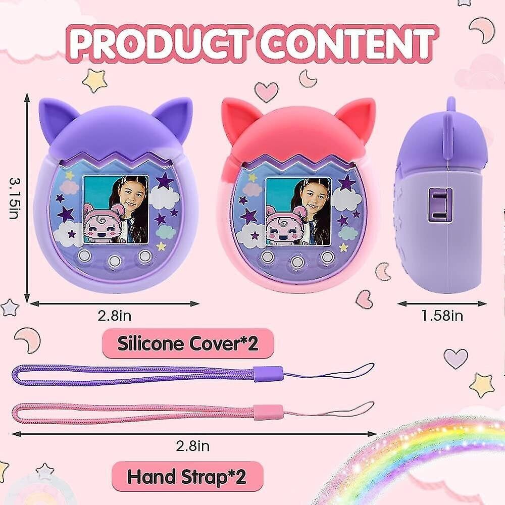 Silic Case -Yhteensopiva Pix Virtual Pet Game, Suojakuori Pixille S_Purple pink_2pcs hinta ja tiedot | Puhelimen kuoret ja kotelot | hobbyhall.fi