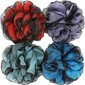 Kylpysuihku Pesusieni 75g Kylpyverkko Pouf Suihkupallo Vartalokuorinta Kuoriva kylpysieni naisille ja miehille, 4 kpl sarja, Flower Black Flower Black hinta ja tiedot | Kylpyvälineet | hobbyhall.fi