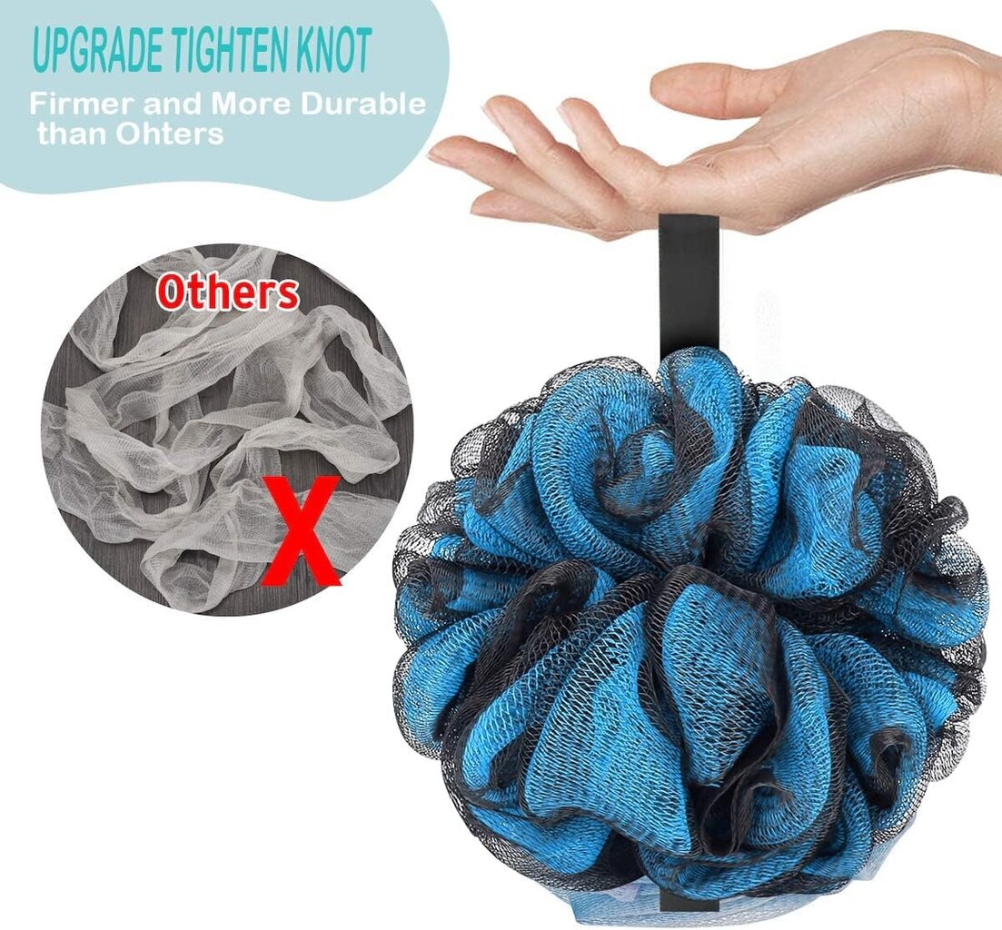 Kylpysuihku Pesusieni 75g Kylpyverkko Pouf Suihkupallo Vartalokuorinta Kuoriva kylpysieni naisille ja miehille, 4 kpl sarja, Flower Black Flower Black hinta ja tiedot | Kylpyvälineet | hobbyhall.fi