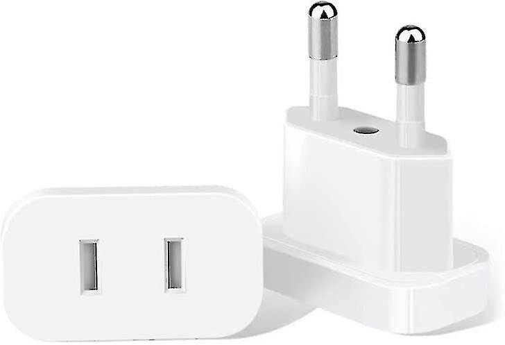 Pack European Travel Plug Adapter America To Europe Outlet Seinävirtasovitin Muunna meidät Eu:ksi Schuko Socket 4,8mm 4,0mm 2pin tiukka Etelä-Korealle hinta ja tiedot | Muuntimet ja invertterit | hobbyhall.fi