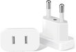 Pack European Travel Plug Adapter America To Europe Outlet Seinävirtasovitin Muunna meidät Eu:ksi Schuko Socket 4,8mm 4,0mm 2pin tiukka Etelä-Korealle hinta ja tiedot | Muuntimet ja invertterit | hobbyhall.fi