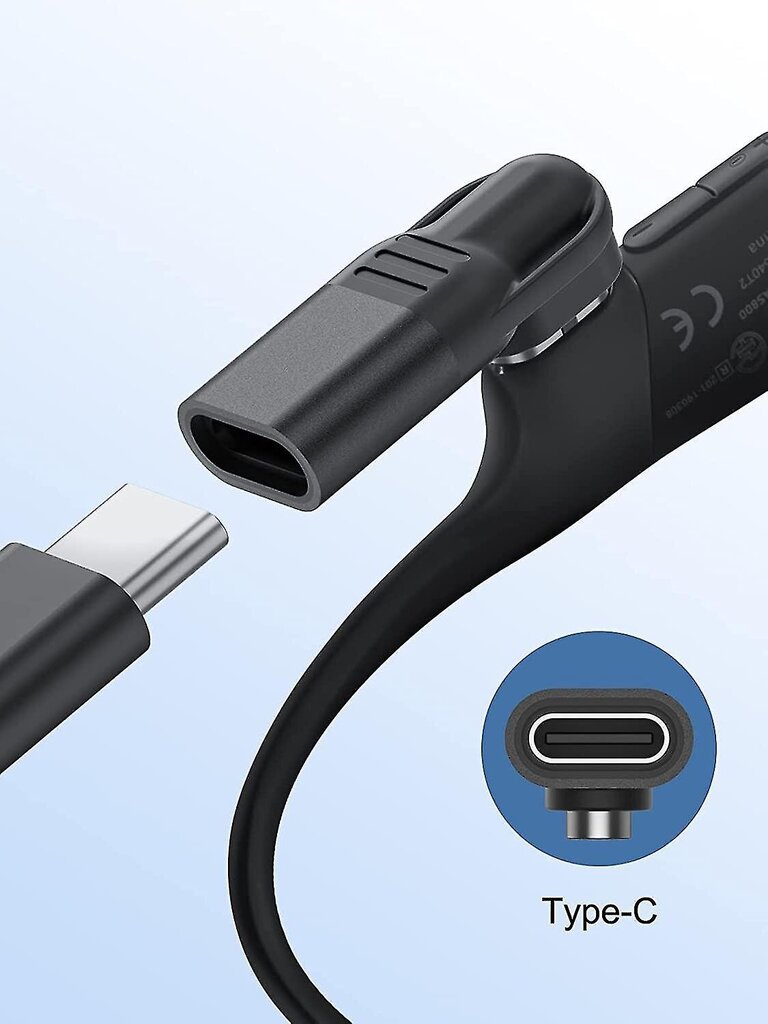 [kaksoispaketti] Usb C-aapterilaturimuunnin Aftershokz Heaphones -laturiin, yhteensopiva Shokz Aeropexin, Openrunin, Openrun Pron, Openrun Minin, Opencon kanssa hinta ja tiedot | Muuntimet ja invertterit | hobbyhall.fi