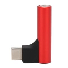 USB C - 3,5 mm Äänikuulokeliitäntä Adapteri Type C Aux DAC Stereo Mic HiFi Oikean Kulman Dongle kuulokkeille Red hinta ja tiedot | Kuulokkeet | hobbyhall.fi