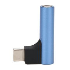 USB C - 3,5 mm Äänikuulokeliitäntä Adapteri Type C Aux DAC Stereo Mic HiFi Oikean Kulman Dongle kuulokkeille Blue hinta ja tiedot | Kuulokkeet | hobbyhall.fi