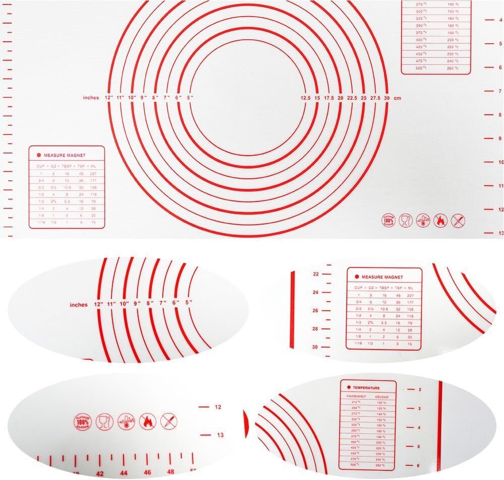 Tarttumaton silikoninen leivinmatto taikinamatto mitoilla - 60 x 50 cm hinta ja tiedot | Retkeilyalustat, piknikhuovat | hobbyhall.fi