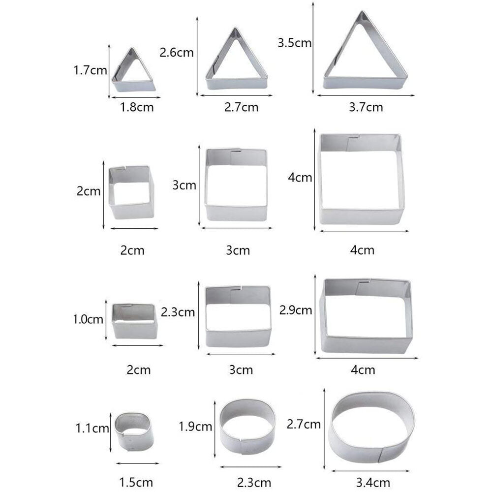 Ruoanlaittovälineet, leivinpaperi, lomakkeet, Mini Geometric Cookie Cutter Set, 24 kpl, ruostumaton teräs leivontaan ja askarteluun hinta ja tiedot | Uunivuoat ja leivontavälineet | hobbyhall.fi