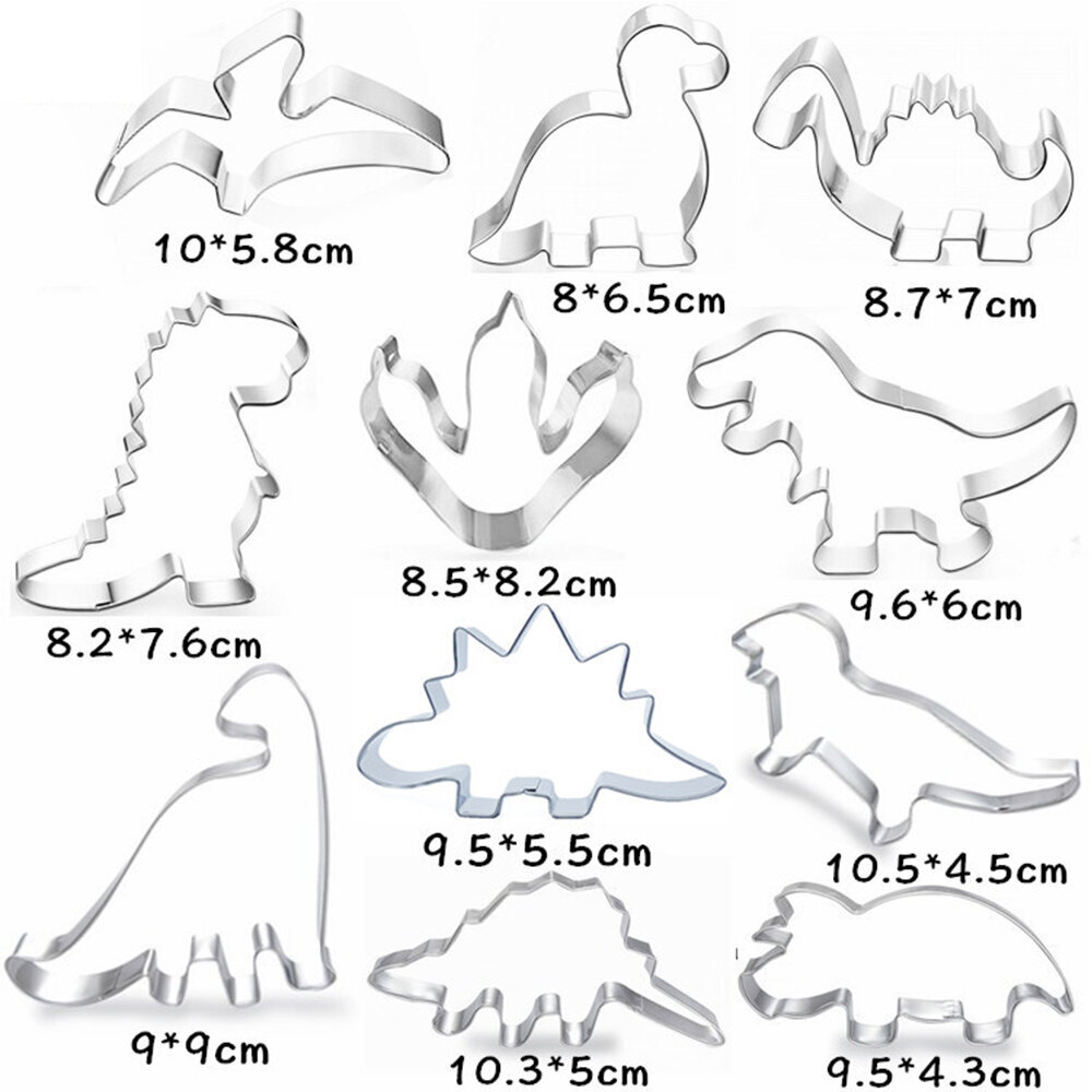 Ruoanlaittovälineet, leivinpaperi, lomakkeet, dinosaurusleikkuri, ruostumattomasta teräksestä valmistettu setti lasten leivontaan ja koristeluun hinta ja tiedot | Uunivuoat ja leivontavälineet | hobbyhall.fi