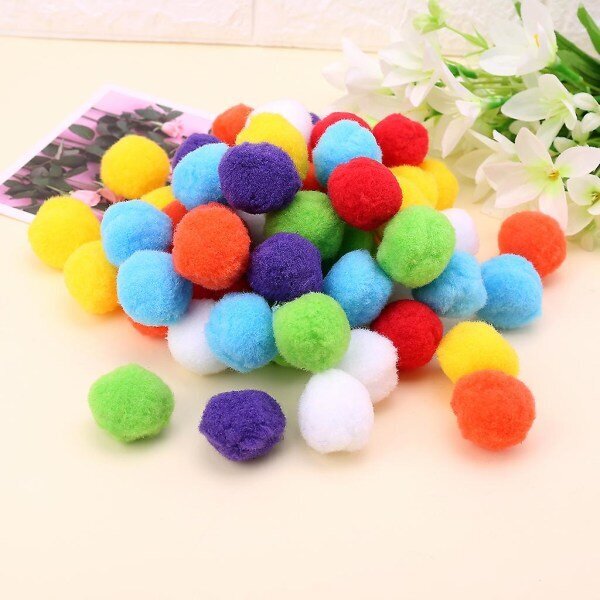 100 kpl Pehmeitä Pyöreitä Fluffy Craft Pom Poms Pallo sekavärisiä Pom Poms 40mm Tee itse hinta ja tiedot | Maljakot | hobbyhall.fi