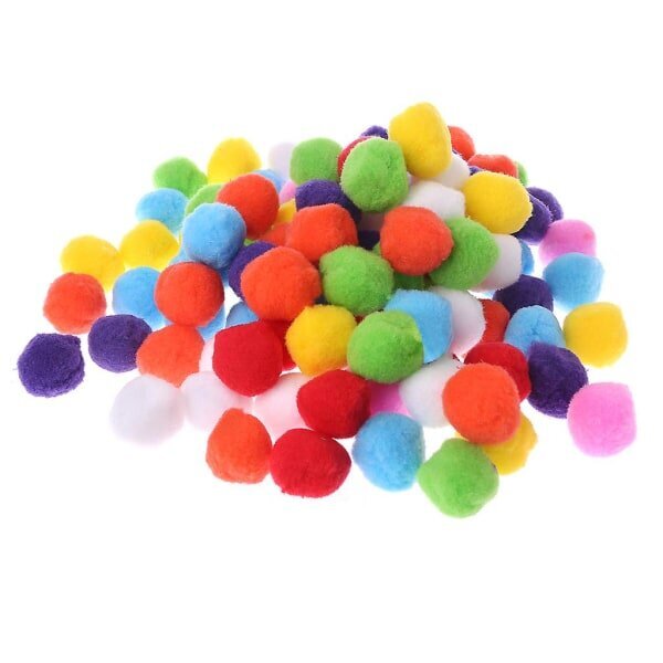 100 kpl Pehmeitä Pyöreitä Fluffy Craft Pom Poms Pallo sekavärisiä Pom Poms 40mm Tee itse hinta ja tiedot | Maljakot | hobbyhall.fi