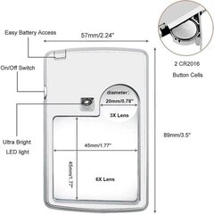 Kannettava LED-suurennuslasiratkaisu, 3x 6x vahva suorakulmainen suurennuslasi hinta ja tiedot | Toimistotarvikkeet | hobbyhall.fi
