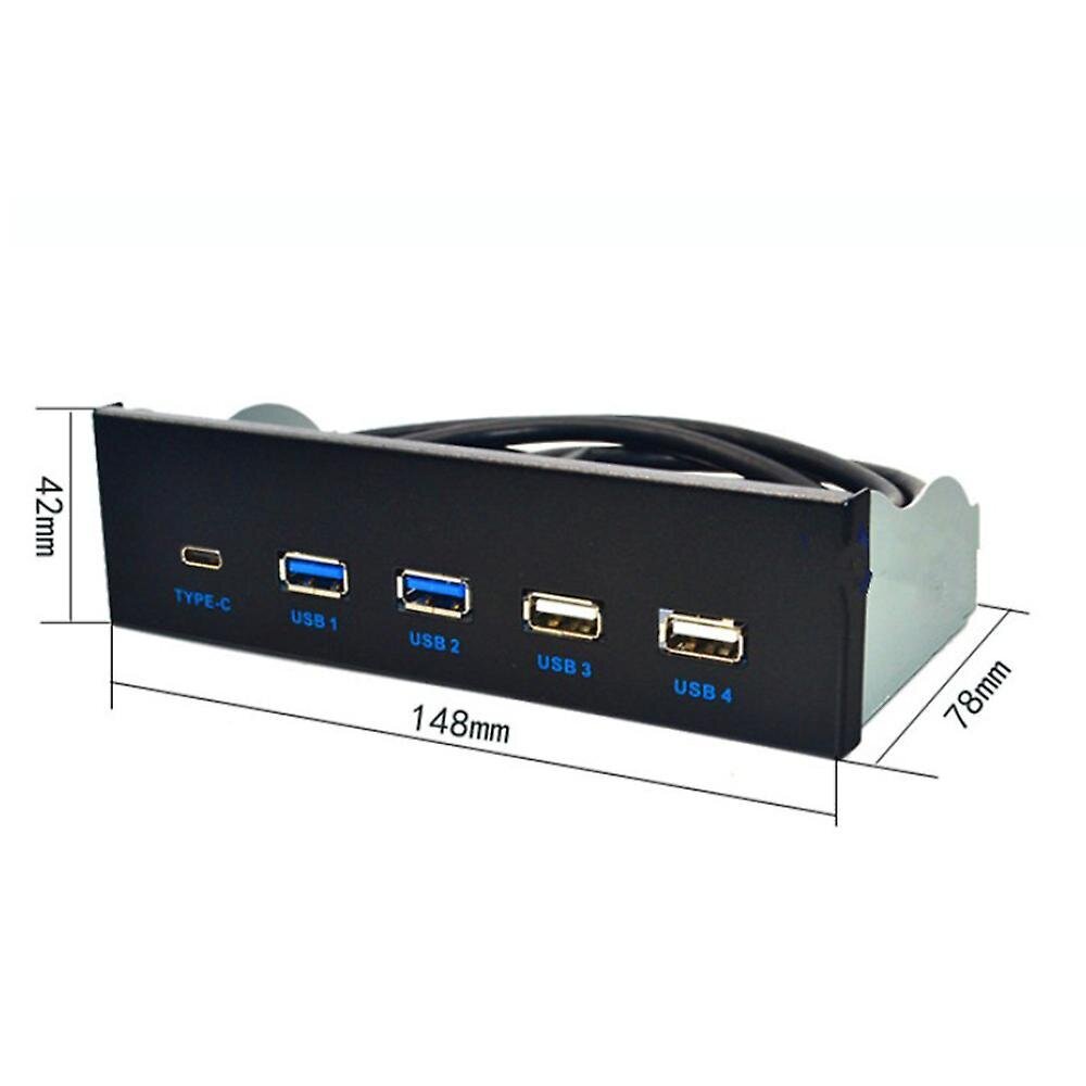 5,25" USB3.1 GEN2 etupaneelin USB-keskitin 2 porttia USB3.0+2 porttia USB2.0+1 portti TYPE-C TYPE-E-liittimellä pöytätietokoneelle hinta ja tiedot | Soittimien lisätarvikkeet | hobbyhall.fi