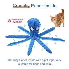 Octopus Dog Chew Lelu, Ei täyttöä Plysch Dog Squeaky Toy ja Crinkle Porange-f?rg hinta ja tiedot | Koiran lelut | hobbyhall.fi