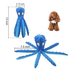 Octopus Dog Purulelu, Ei täyttöä Pehmoinen koiran vinkuva lelu ryppyllä Pblue hinta ja tiedot | Koiran lelut | hobbyhall.fi