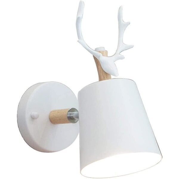 Creative Modern Seinävalaisin Yksinkertainen seinävalaisin Rauta E27 Nordic Deer Head Base Art Deco Style (valkoinen) hinta ja tiedot | Tuuletinvalaisimet | hobbyhall.fi