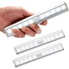 Sarja 3 led-liiketunnistinvaloa 10 led johdotonta led-kaappivaloa Paristokäyttöinen magneettinauhalla [energialuokka A++] hinta ja tiedot | Tuuletinvalaisimet | hobbyhall.fi