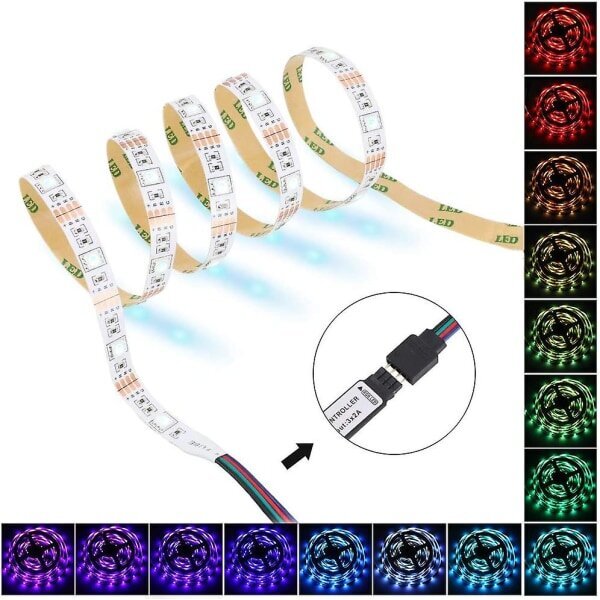 USB Led Strip Light, 5050 Rgb 12v Dc, Led Strip Dekorativ Led Strip inomhus (5m 150led) hinta ja tiedot | Tuuletinvalaisimet | hobbyhall.fi