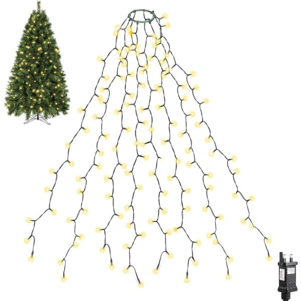 Joulukuusen valot 2m * 8 riviä, 280 LEDiä Fairy Lights 6-8ft puulle 1 setti hinta ja tiedot | Tuuletinvalaisimet | hobbyhall.fi