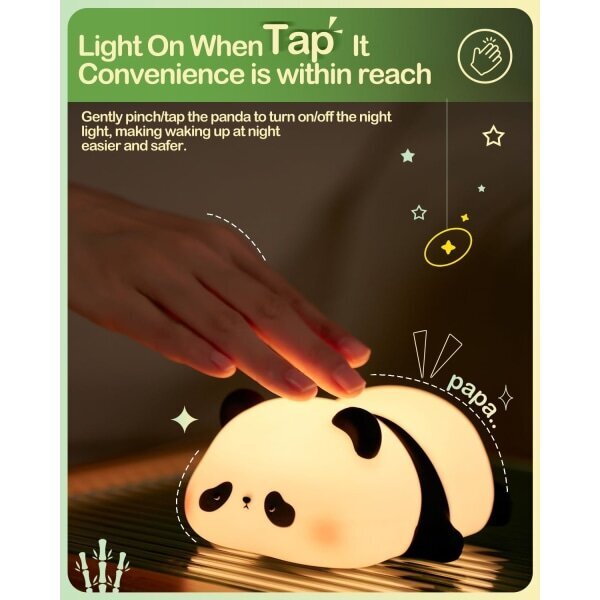 Cute Panda Night Light, LED Squishy Novelty Animal Night Light, Food Grad Silicone 3 Level? Himmennettävä Imetys Nursery Yövalaisin huoneen sisustamiseen Panda hinta ja tiedot | Tuuletinvalaisimet | hobbyhall.fi