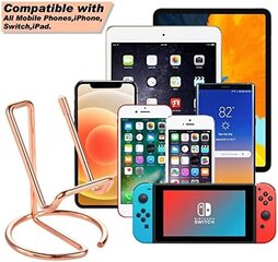 Matkapuhelintelineen pöytätarvikkeet, söpö metalli ruusukulta, yhteensopiva kaikkien matkapuhelimien kanssa, iPhone, kytkin, iPad rose gold 1 kpl hinta ja tiedot | Työkalupakit ja muu työkalujen säilytys | hobbyhall.fi