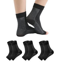 3ps Nano Socks Nilkka Compression Sleeve Neuropatiasukat naisille tai miehille Nilkkatuki nilkkaan turvotusta varten. Plantar Fasciitis. Sprain. Neuropathy - Nano Brace naisille ja miehille (S/M. hinta ja tiedot | Työkalupakit ja muu työkalujen säilytys | hobbyhall.fi