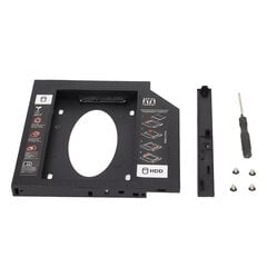 HDD Caddy Bay General 12,7 mm 2,5 tuuman SATA–SATA 2. HDD SSD -kiintolevykelkan kansi kannettavan tietokoneen CD-DVD-ROM-aseman paikkaan hinta ja tiedot | Ulkoisten kovalevyjen kotelot | hobbyhall.fi