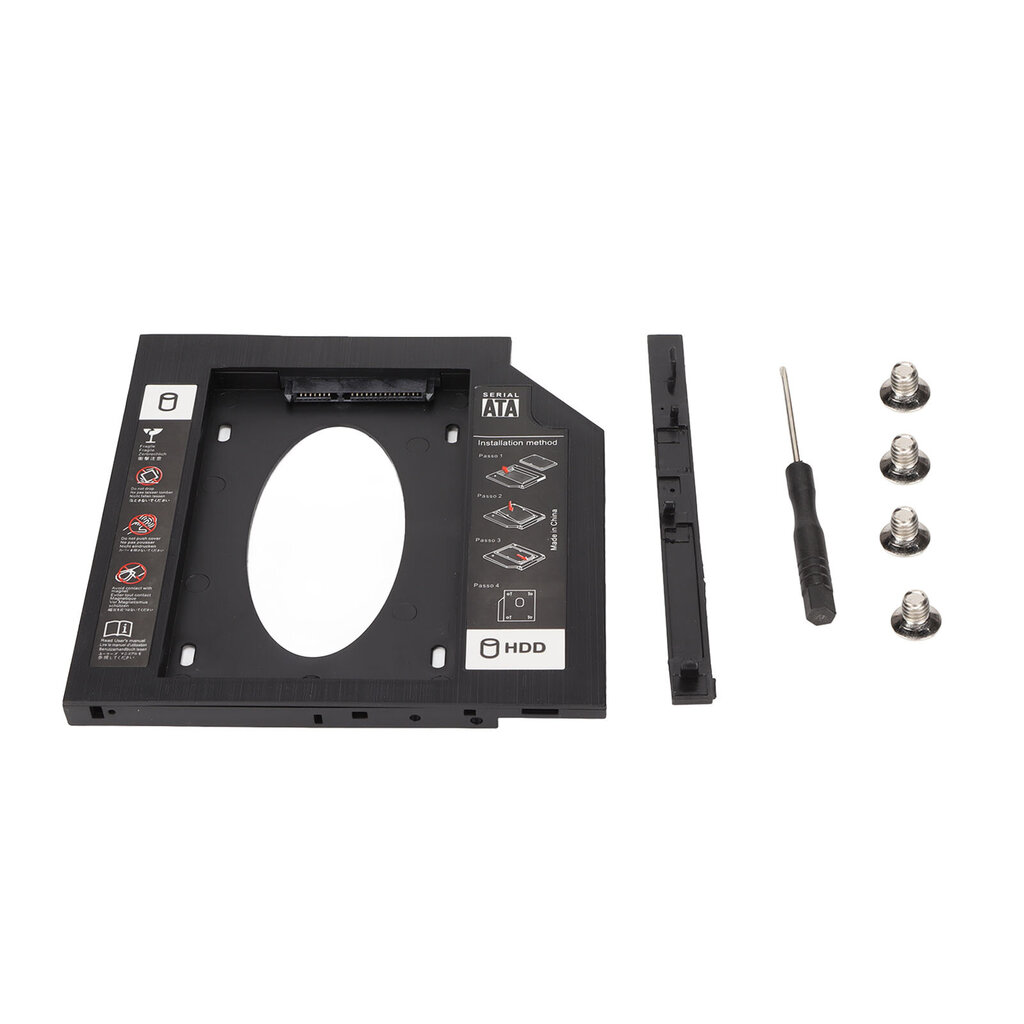 HDD Caddy Bay General 9,5 mm 2,5 tuuman SATA–SATA 2. HDD SSD -kiintolevykelkan kansi kannettavan tietokoneen CD-DVD-ROM-aseman paikkaan hinta ja tiedot | Ulkoisten kovalevyjen kotelot | hobbyhall.fi