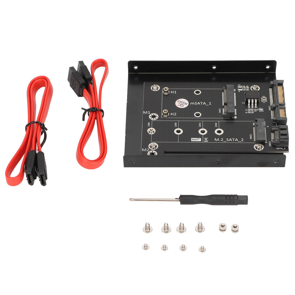 SATA-sovitin 2 in 1 MSATA/M2 NGFF SSD-kaksiportti SATA3-muunnin 3,5 tuuman kiintolevytukitietokoneen lisävarusteilla hinta ja tiedot | Ulkoisten kovalevyjen kotelot | hobbyhall.fi