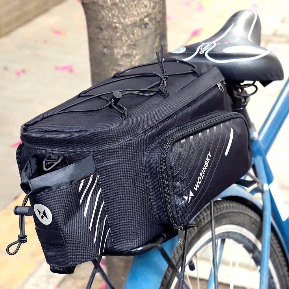 Wozinsky Bicycle Bike Pannier Bag Rear Trunk Bag with Shoulder Strap 9L black (WBB22BK) hinta ja tiedot | Polkupyörän tavaratelineet ja korit | hobbyhall.fi