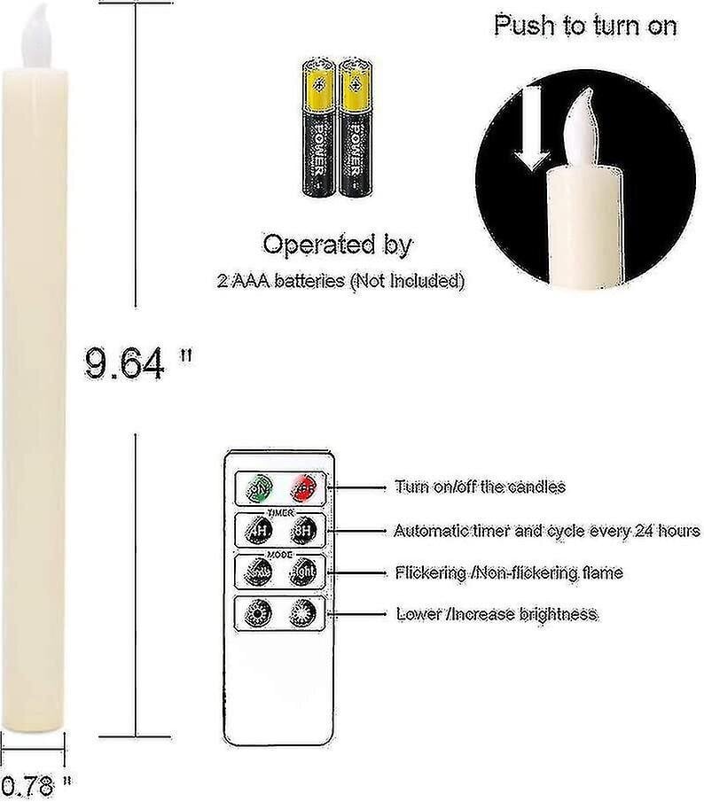 Dww-6 Pack paristokäyttöiset led-kynttilät kaukosäätimellä ja ajastimella, aito vaha välkkyvä lämpimän valkoinen valo hinta ja tiedot | LED-valonauhat | hobbyhall.fi