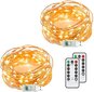 USB Fairy String Lights, 2 Pack Starry Lights kaukosäätimellä, vedenpitävä kuparivalo (lämmin valkoinen) hinta ja tiedot | LED-valonauhat | hobbyhall.fi